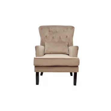 Кресло велюровое бежевое (с подушкой) 24YJ-7004-06413/1 от ImperiumLoft