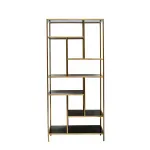 Стеллаж с черным стеклом (золотой) 46AS-SH1452-GOLD от ImperiumLoft