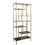 Стеллаж с черным стеклом (золотой) 46AS-SH1452-GOLD от ImperiumLoft