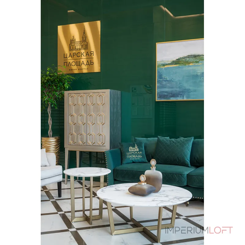 Стол журнальный круглый (искусственный мрамор) 33FS-CT2029-BBS от ImperiumLoft Стол журнальный круглый (искусственный мрамор) 33FS-CT2029-BBS от ImperiumLoft