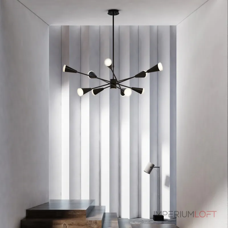 Люстра на штанге MILTON 6 Черный Люстра на штанге MILTON 6 Черный