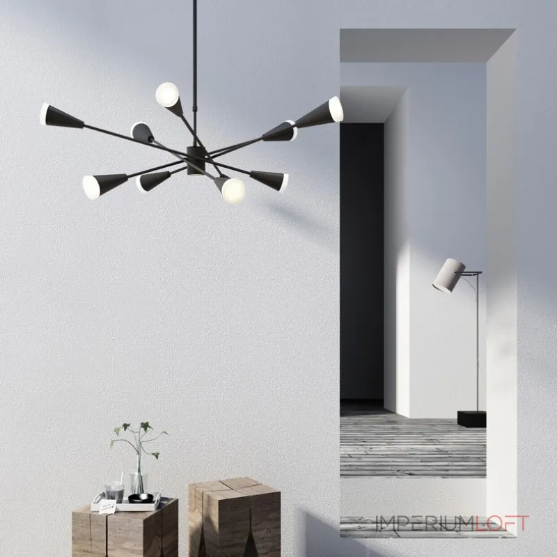 Люстра на штанге MILTON 6 Черный Люстра на штанге MILTON 6 Черный