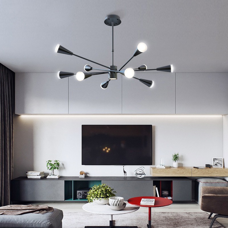 Люстра на штанге MILTON 6 Черный Люстра на штанге MILTON 6 Черный