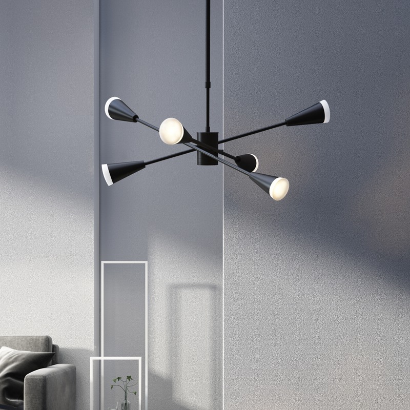 Люстра на штанге MILTON 6 Черный Люстра на штанге MILTON 6 Черный