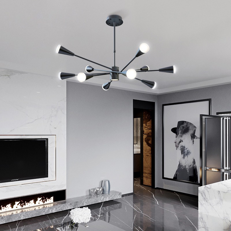 Люстра на штанге MILTON 6 Черный Люстра на штанге MILTON 6 Черный