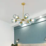 Люстра на штанге MARINE B 12 lamps Gold/Blue от ImperiumLoft