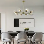 Люстра на штанге MARINE B 12 lamps Gold/Blue от ImperiumLoft