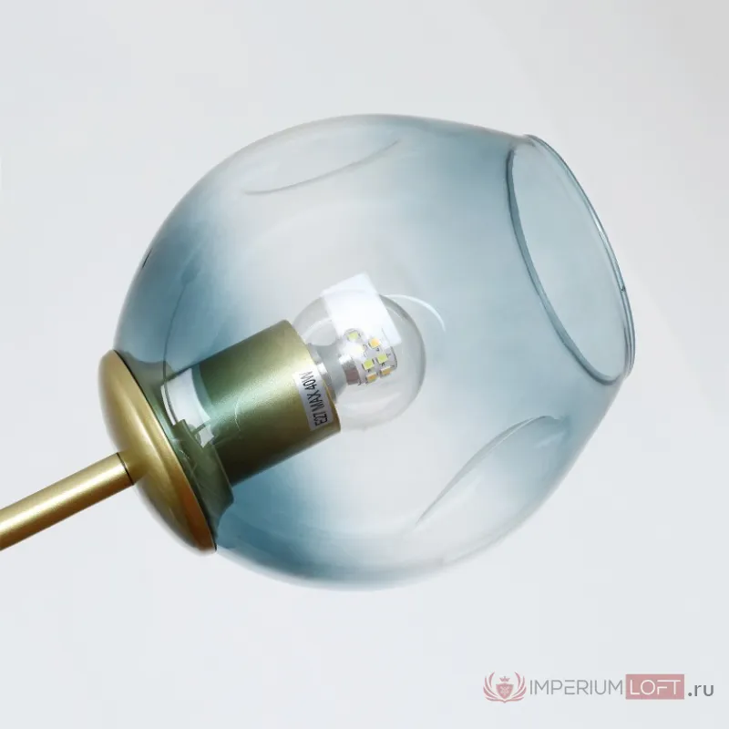 Люстра на штанге MARINE B 8 Gold/Blue от ImperiumLoft