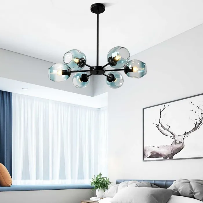 Люстра на штанге MARINE B 12 lamps Gold/Blue от ImperiumLoft