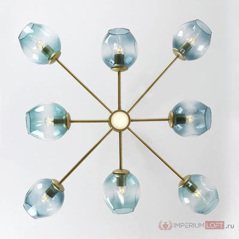 Люстра на штанге MARINE B 8 Gold/Blue от ImperiumLoft