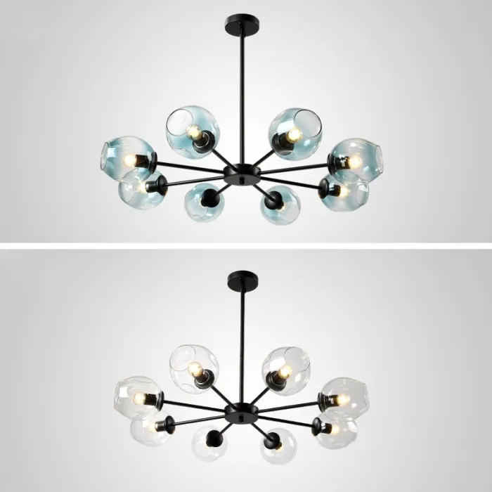Люстра на штанге MARINE B 8 Black/Blue от ImperiumLoft