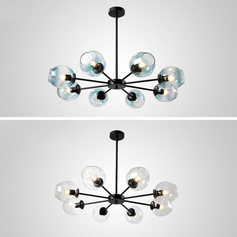 Люстра на штанге MARINE B 8 Black/Blue от ImperiumLoft