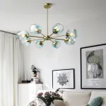 Люстра на штанге MARINE B 12 lamps Gold/Blue от ImperiumLoft