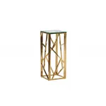 Столик журнальный высокий со стеклом 47ED-FS015GOLD от ImperiumLoft