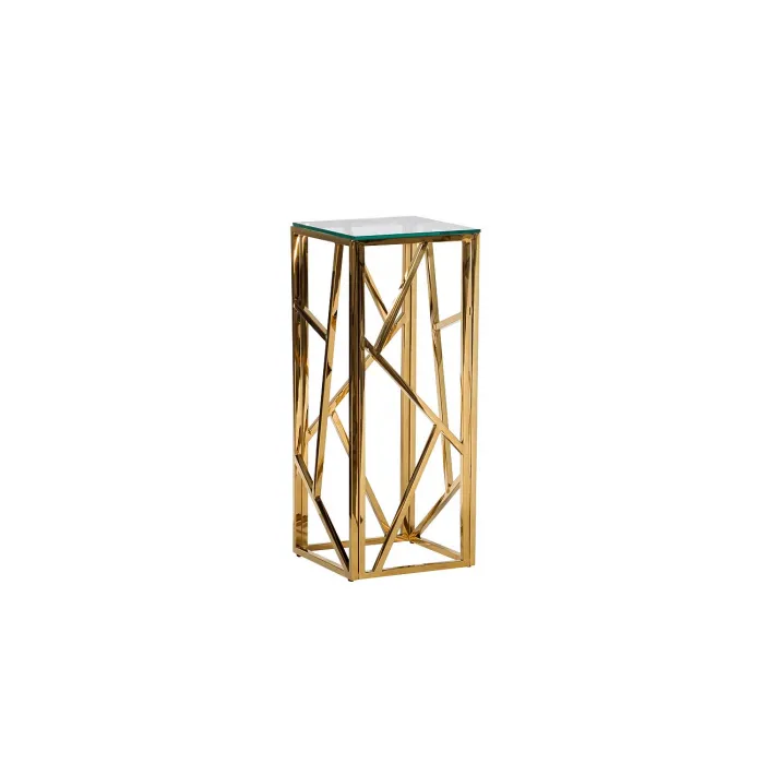 Столик журнальный высокий со стеклом 47ED-FS015GOLD от ImperiumLoft