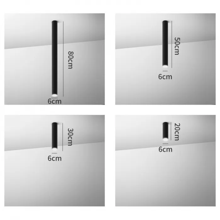 Потолочный светильник LINE H30 Black от ImperiumLoft