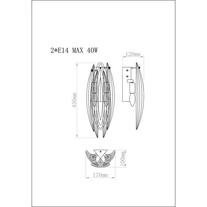 Бра стеклянное K2KG02W-2G от ImperiumLOFT от ImperiumLoft