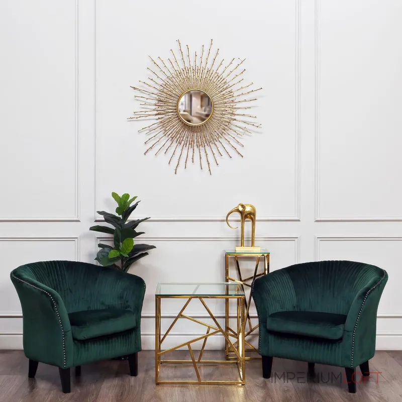 Столик журнальный черное стекло/золото 13RXET8083M-GOLD от ImperiumLoft