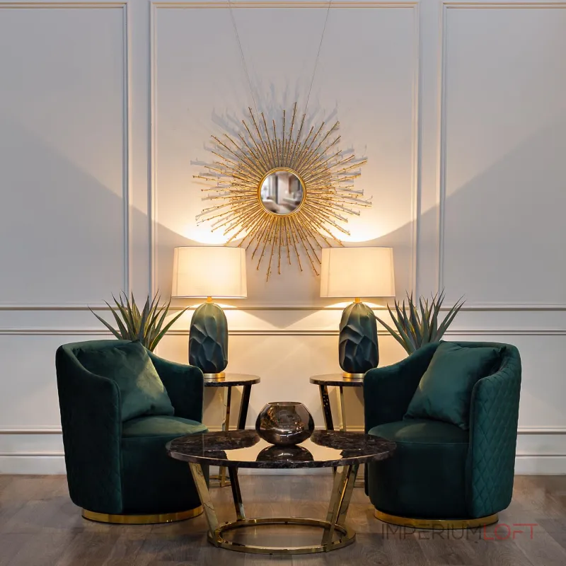 Столик журнальный черное стекло/золото 13RXET8083M-GOLD от ImperiumLoft