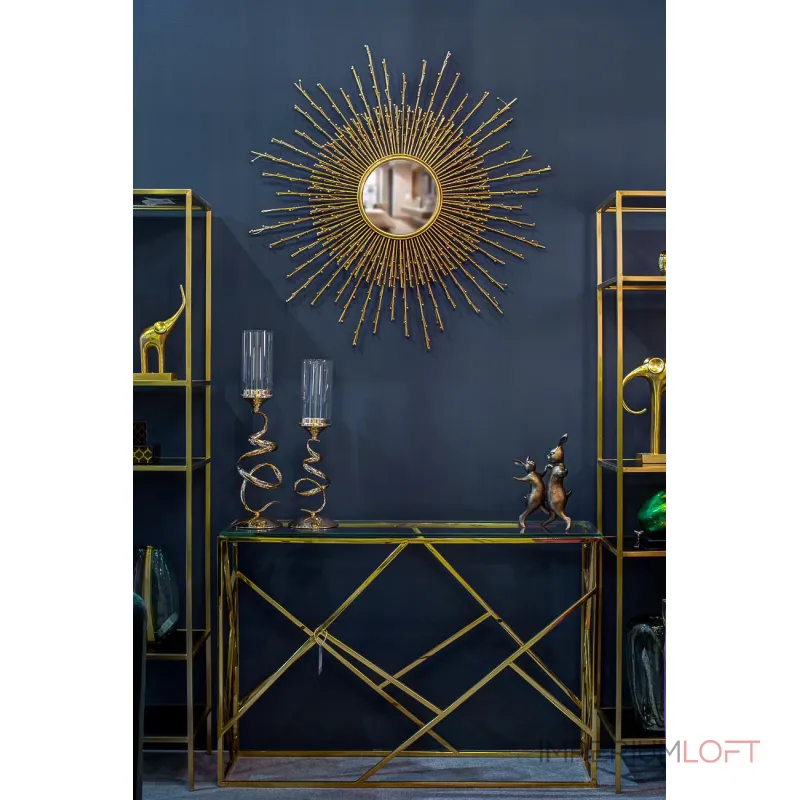 Столик журнальный черное стекло/золото 13RXET8083M-GOLD от ImperiumLoft