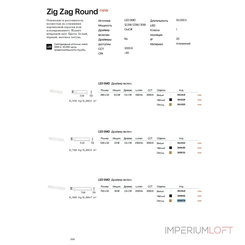 Настенный светильник Ideal Lux ZIG ZAG 369532