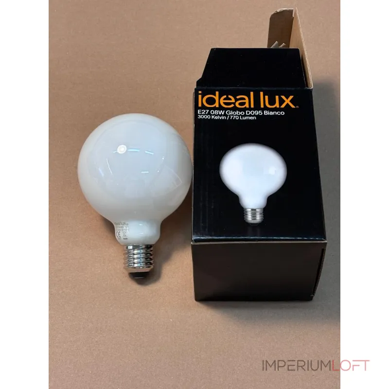 Филаментная лампа D95 8Вт 770Лм 3000K CRI90 Е27 230В Ideal Lux Globo 289243 Филаментная лампа D95 8Вт 770Лм 3000K CRI90 Е27 230В Ideal Lux Globo 289243