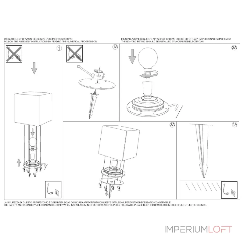 Уличный грунтовой светильник Ideal Lux Luna 115443 Уличный грунтовой светильник Ideal Lux Luna 115443
