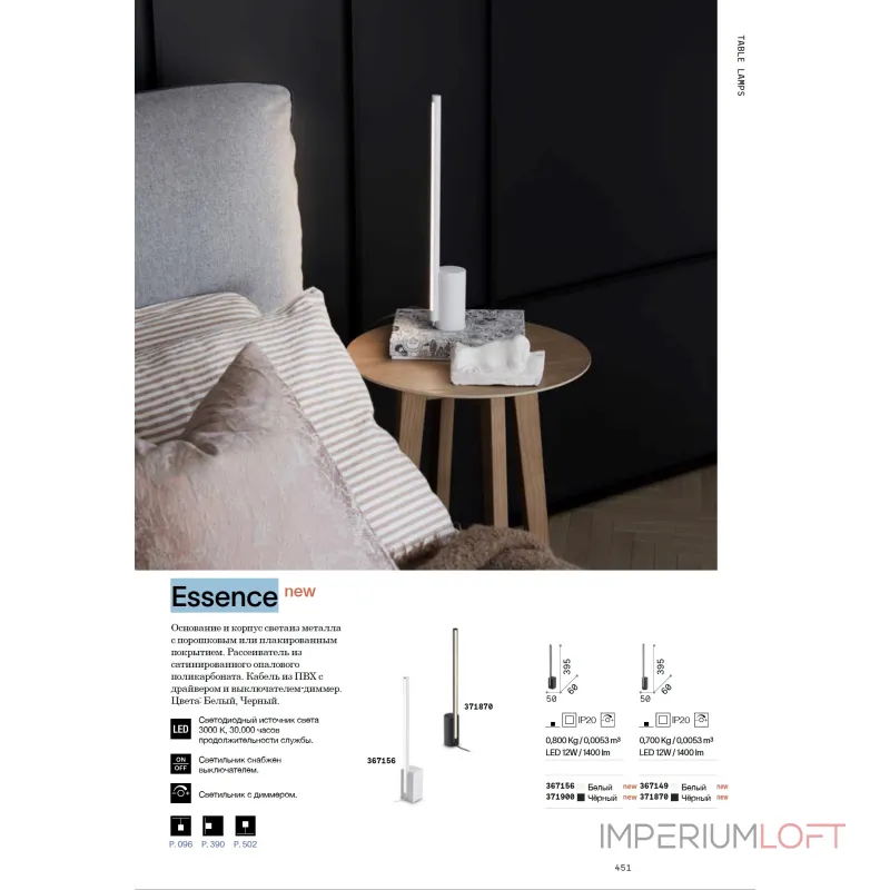 Настольная лампа Ideal Lux ESSENCE 371900