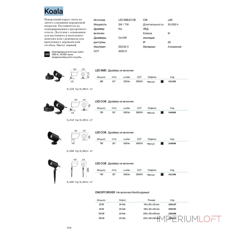 Уличный настенный светильник Ideal Lux KOALA 345666