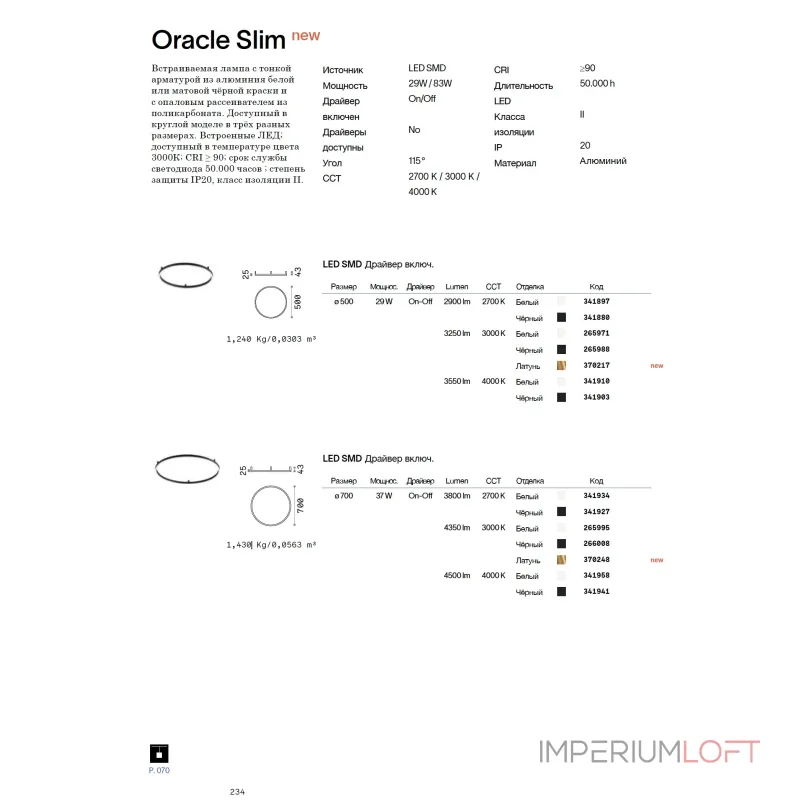 Потолочная люстра Ideal Lux ORACLE SLIM 341958 Потолочная люстра Ideal Lux ORACLE SLIM 341958