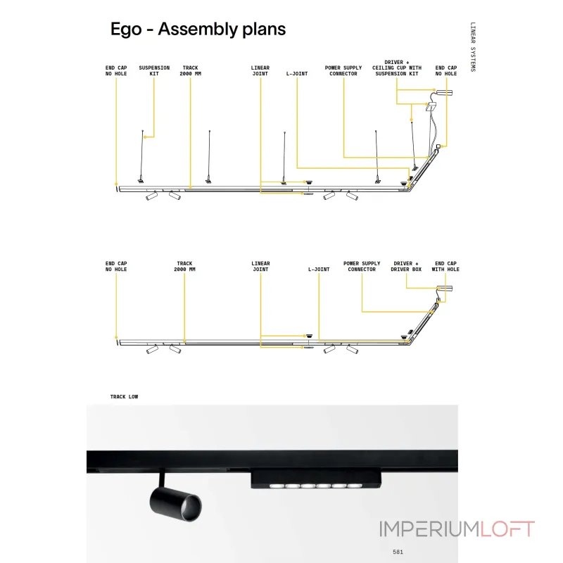 Заглушка-крышка для профиля 1м Ideal Lux EGO 344768