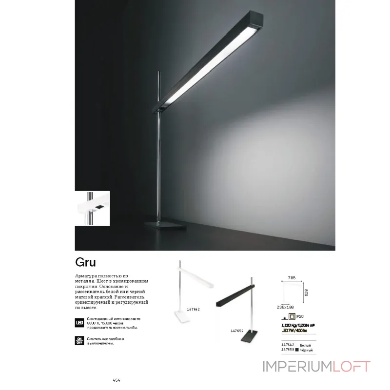 Настольная лампа Ideal Lux GRU 147659 Настольная лампа Ideal Lux GRU 147659