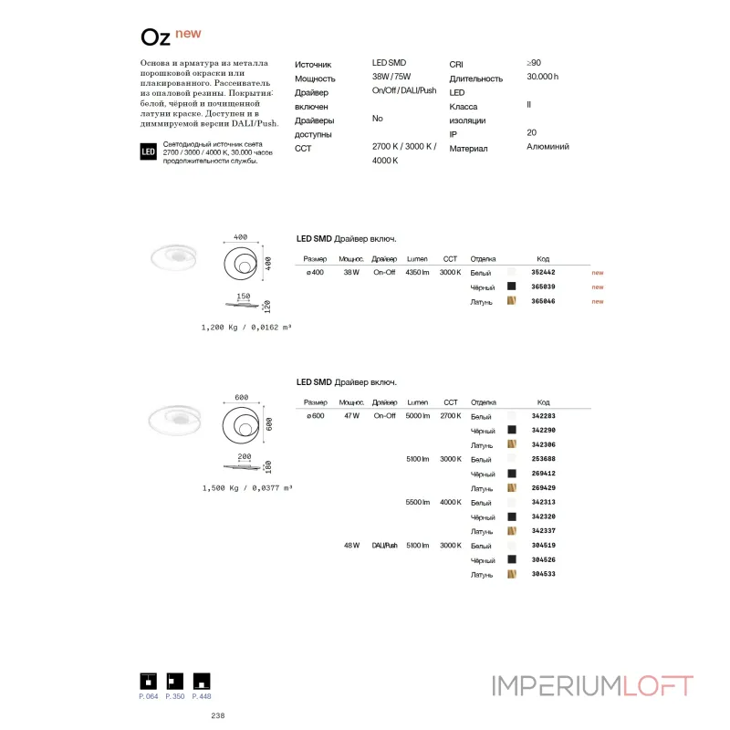 Потолочная люстра Ideal Lux OZ 342283