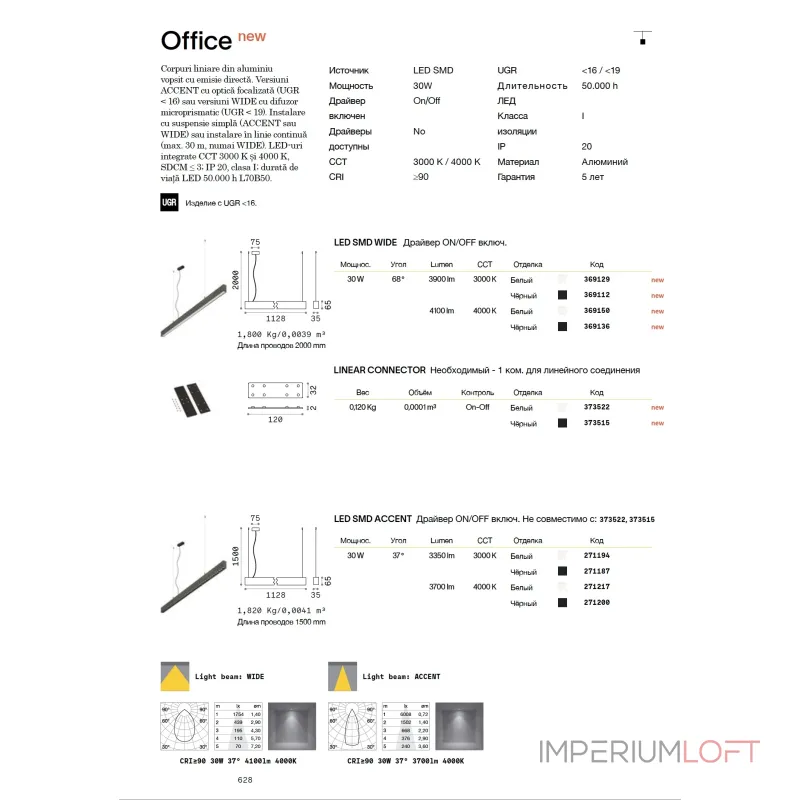 Соединитель линейный Ideal Lux OFFICE 373515 Соединитель линейный Ideal Lux OFFICE 373515