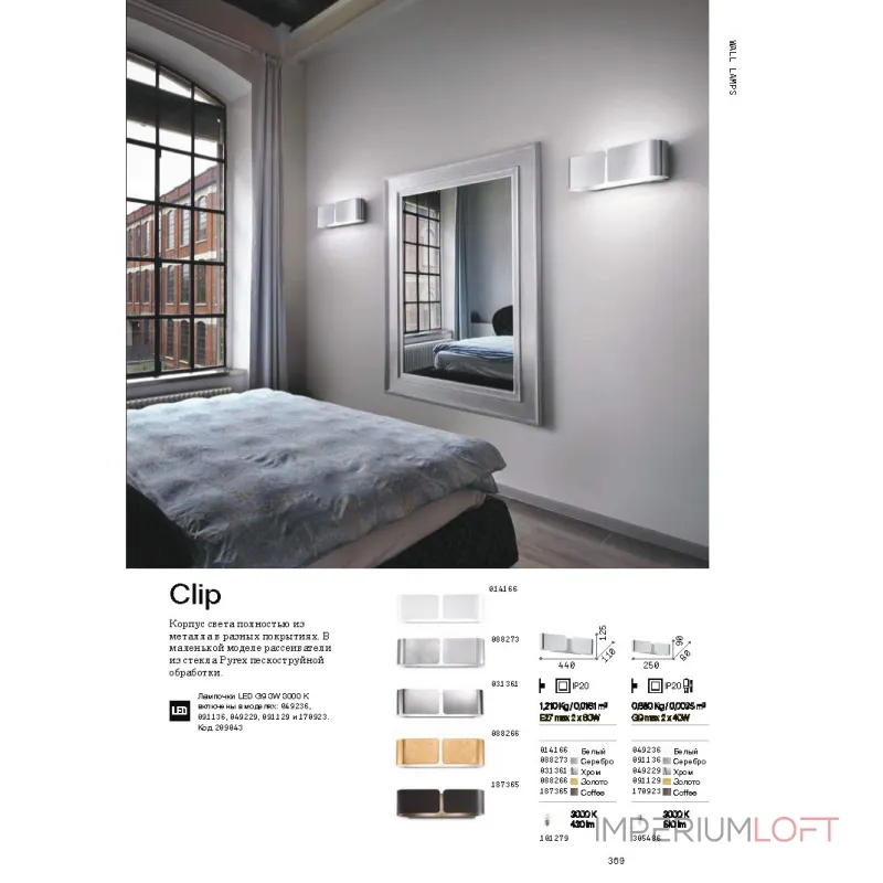 Настенный светильник Ideal Lux CLIP 091136 Настенный светильник Ideal Lux CLIP 091136