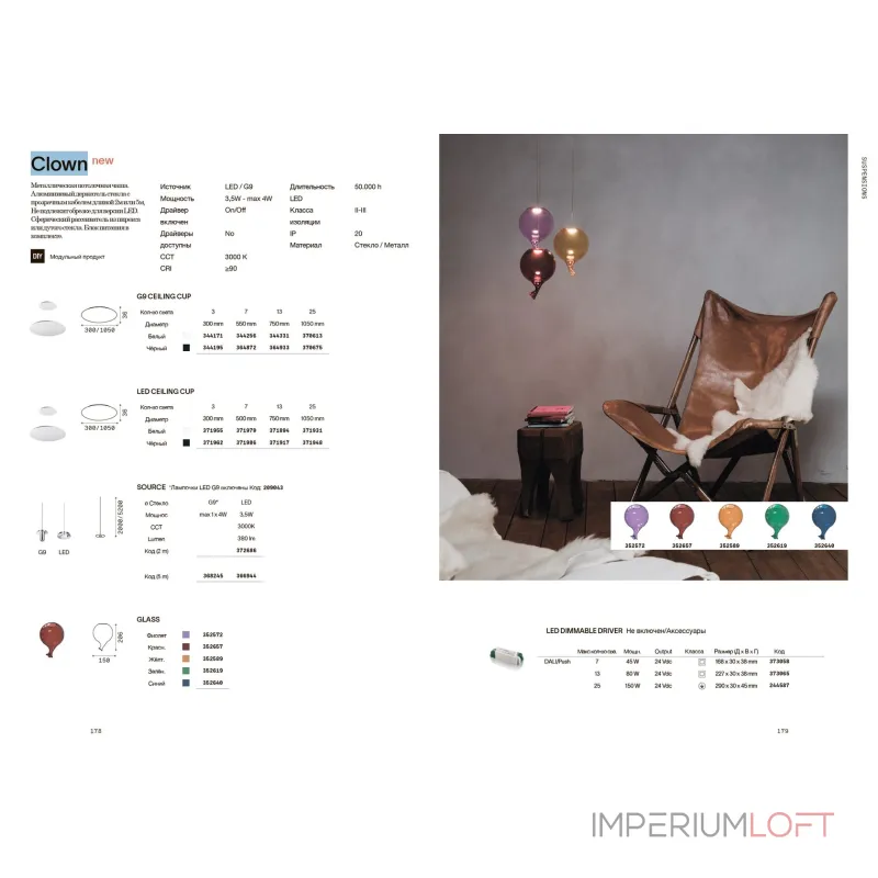 Плафон D15 Ideal Lux CLOWN 352589