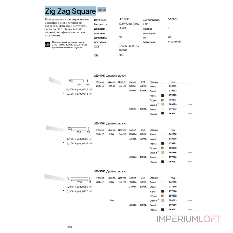 Настенный светильник Ideal Lux ZIG ZAG 364520