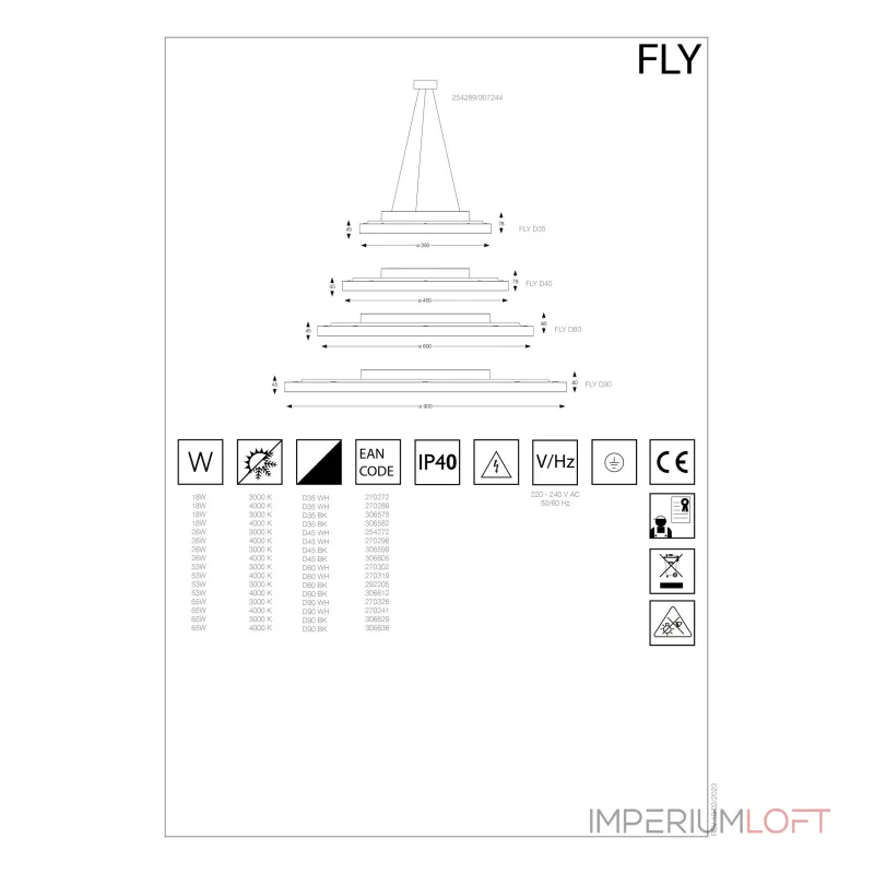 Потолочный светильник Ideal Lux FLY 270296