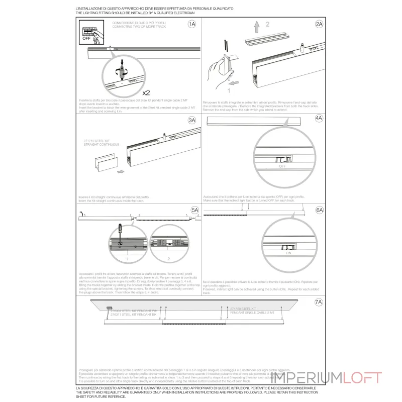 Линейный потолочный светильник Ideal Lux STEEL 270173