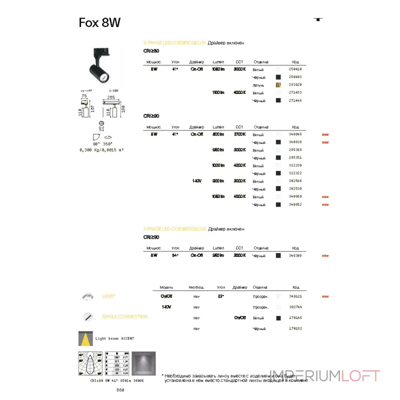 Трековый светильник Ideal Lux FOX 348308
