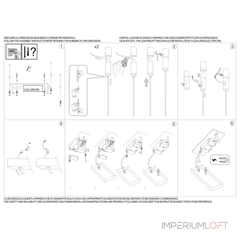 Подвесная люстра Ideal Lux ORACLE SLIM 285078