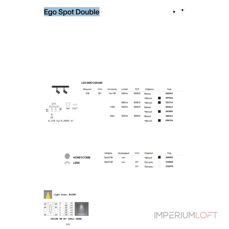 Трековый светильник Ideal Lux EGO 257624