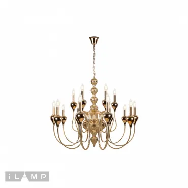 Подвесная люстра iLamp Lady 88003-10+5 Золотая от ImperiumLoft