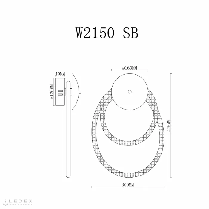 Светильник настенный iLedex Cross W2150 SB от ImperiumLoft