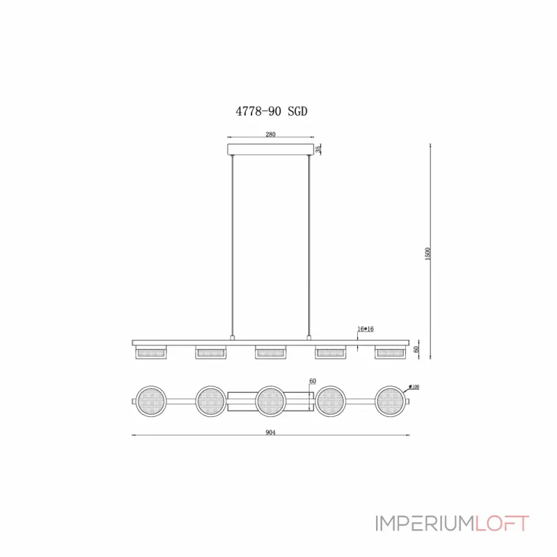 Подвесной светильник iLEDEX Link 4778-90 MBK+SGD Подвесной светильник iLEDEX Link 4778-90 MBK+SGD