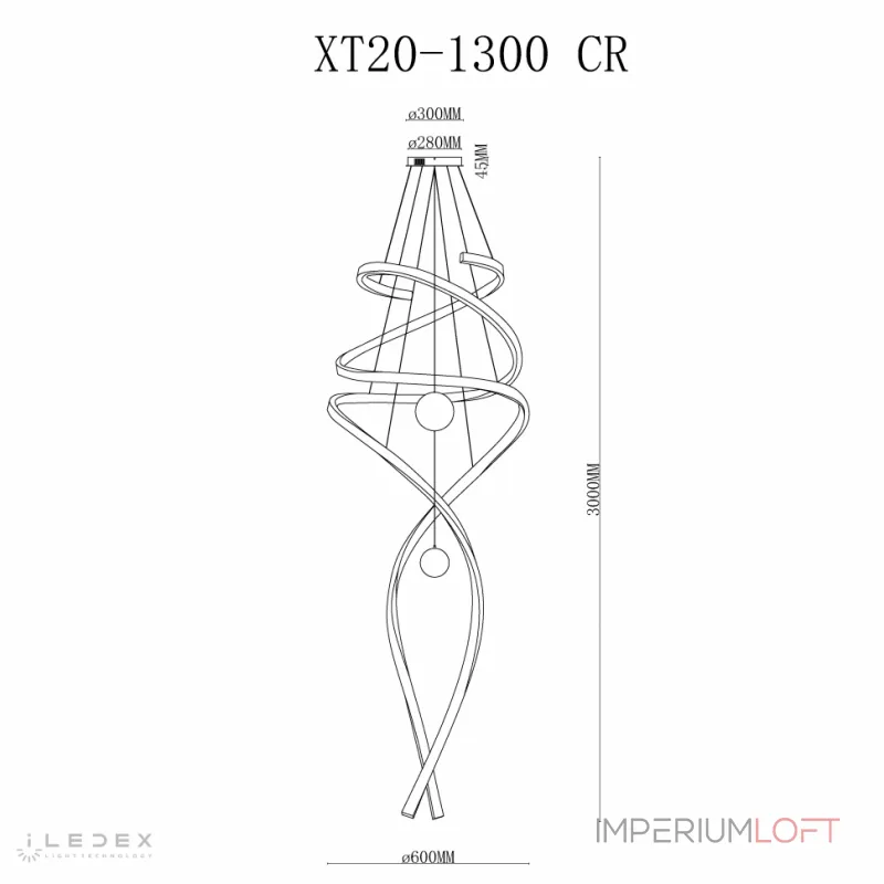 Подвесной светильник iLedex Axis XT20-1300 CR Подвесной светильник iLedex Axis XT20-1300 CR