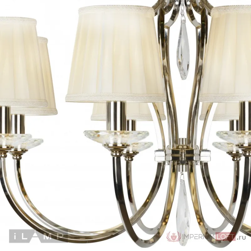 Подвесная люстра iLamp Charm P2508-8 Никель+беж от ImperiumLoft