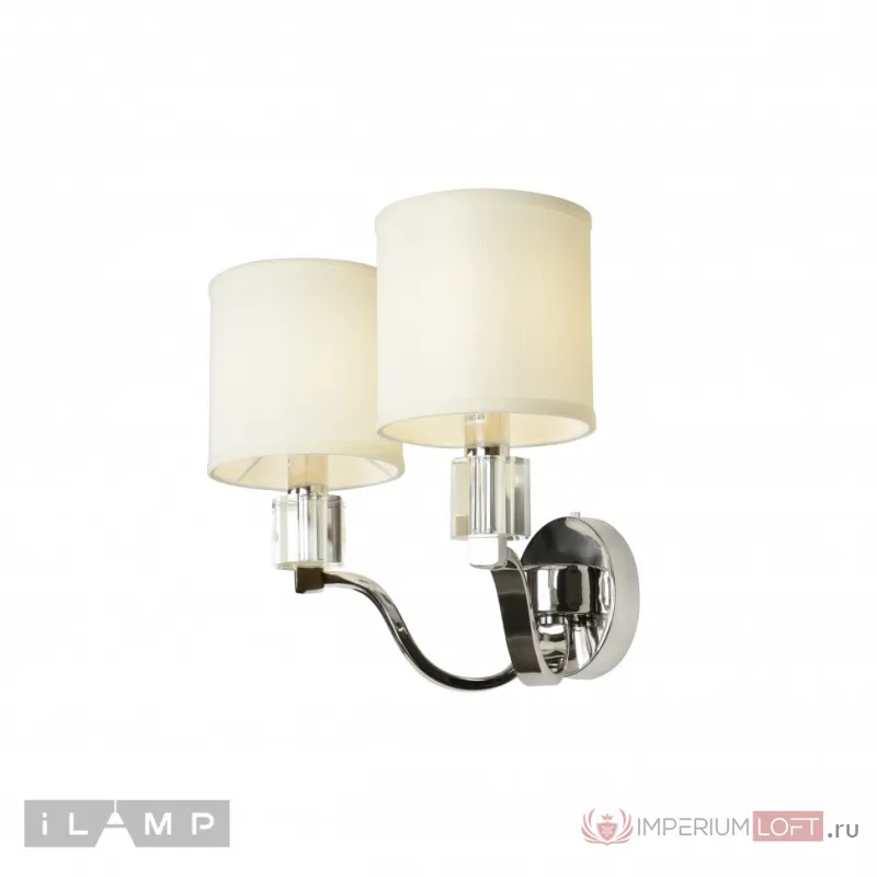 Настенный светильник iLamp Miami W2337-2 Никель+беж от ImperiumLoft