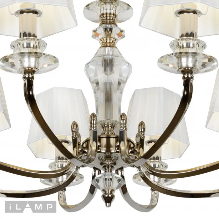 Подвесная люстра iLamp Holywood P9399-8 Никель+белый от ImperiumLoft