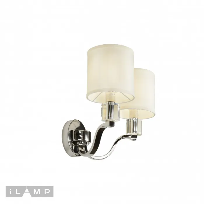 Настенный светильник iLamp Miami W2337-2 Никель+беж от ImperiumLoft